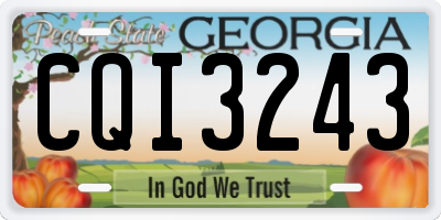 GA license plate CQI3243