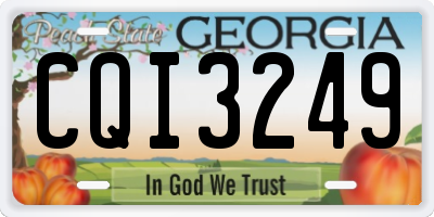 GA license plate CQI3249