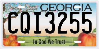 GA license plate CQI3255
