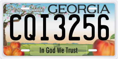 GA license plate CQI3256