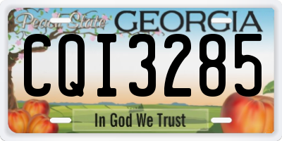 GA license plate CQI3285