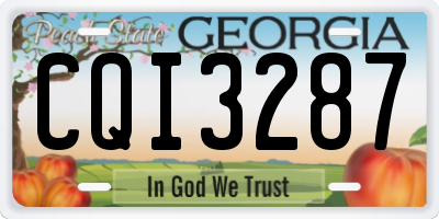 GA license plate CQI3287