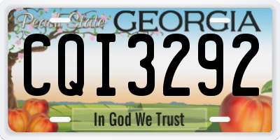 GA license plate CQI3292