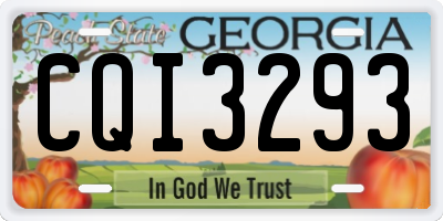 GA license plate CQI3293