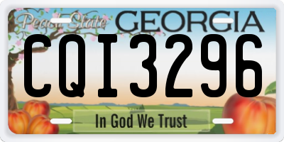 GA license plate CQI3296