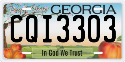 GA license plate CQI3303