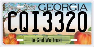 GA license plate CQI3320