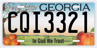 GA license plate CQI3321
