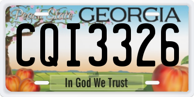 GA license plate CQI3326