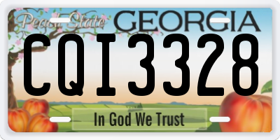 GA license plate CQI3328