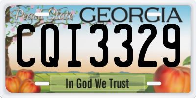 GA license plate CQI3329