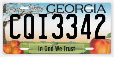 GA license plate CQI3342