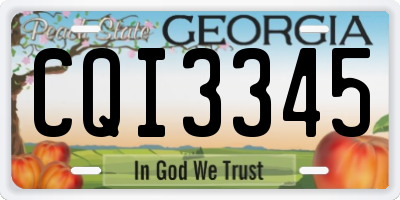 GA license plate CQI3345