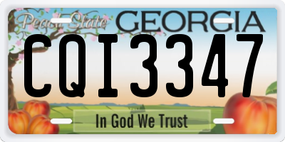 GA license plate CQI3347