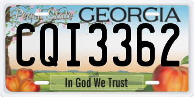 GA license plate CQI3362
