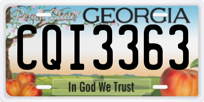 GA license plate CQI3363