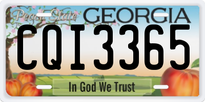 GA license plate CQI3365