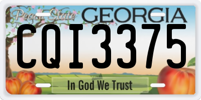 GA license plate CQI3375
