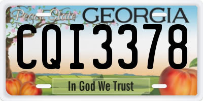 GA license plate CQI3378