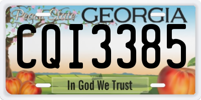 GA license plate CQI3385