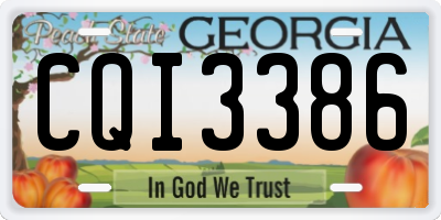 GA license plate CQI3386