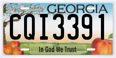 GA license plate CQI3391