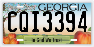 GA license plate CQI3394