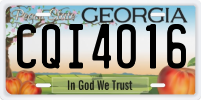 GA license plate CQI4016