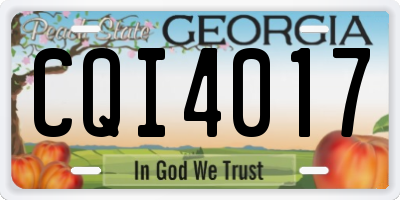 GA license plate CQI4017