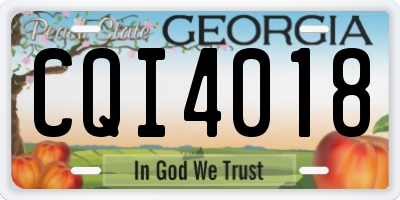 GA license plate CQI4018