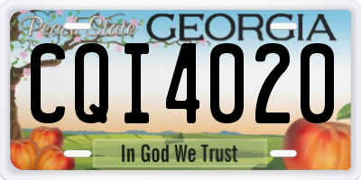 GA license plate CQI4020