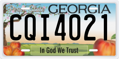 GA license plate CQI4021