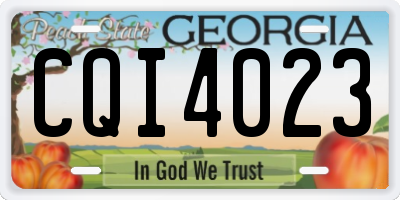 GA license plate CQI4023