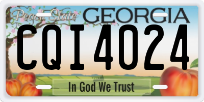 GA license plate CQI4024