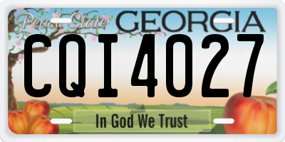 GA license plate CQI4027