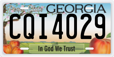 GA license plate CQI4029