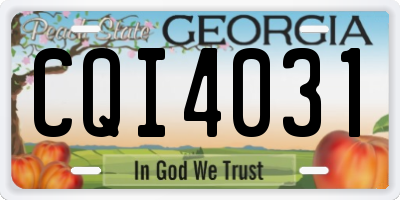 GA license plate CQI4031