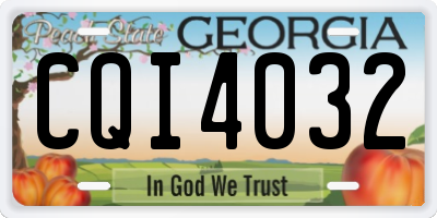 GA license plate CQI4032