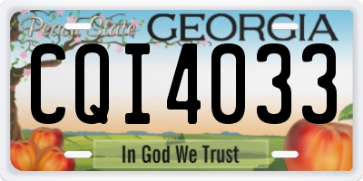GA license plate CQI4033