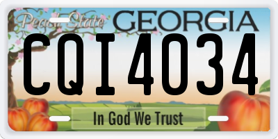 GA license plate CQI4034