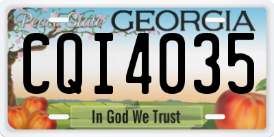 GA license plate CQI4035