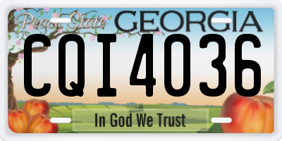 GA license plate CQI4036