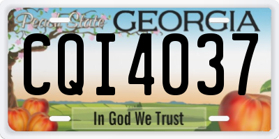 GA license plate CQI4037