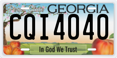 GA license plate CQI4040