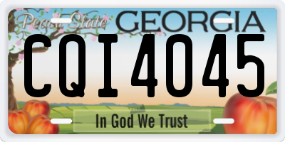 GA license plate CQI4045