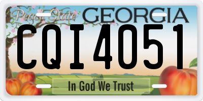 GA license plate CQI4051