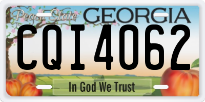 GA license plate CQI4062