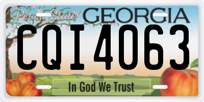 GA license plate CQI4063