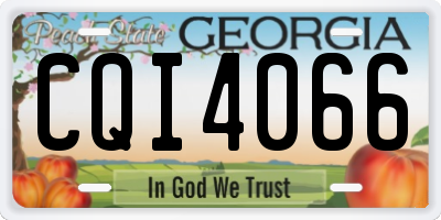 GA license plate CQI4066