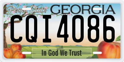 GA license plate CQI4086